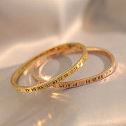 Roman Numeral Stainless Steel Bangle